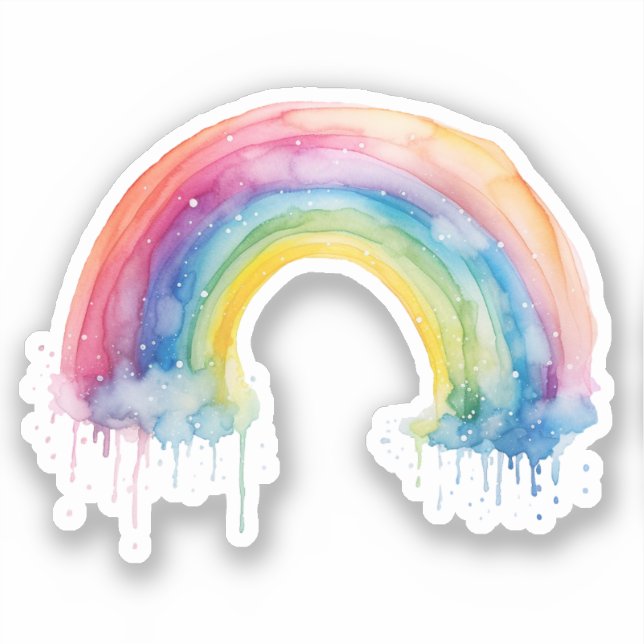 Watercolor Rainbow Sticker (Front)