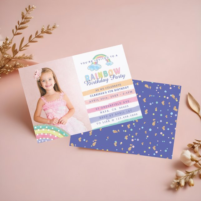 Watercolor Rainbow Stripes Baby Shower Invitation (Watercolor Rainbow Stripes Baby Shower Invitation)