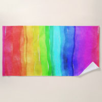 Watercolor Rainbow Stripes Design