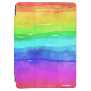 Watercolor Rainbow Stripes iPad Air Cover