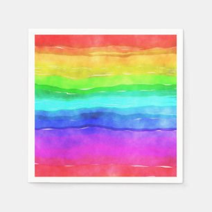 Watercolor Rainbow Stripes  Napkin