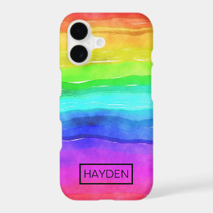 Watercolor Rainbow Stripes Personalised