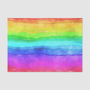 Watercolor Rainbow Stripes Tissue Paper