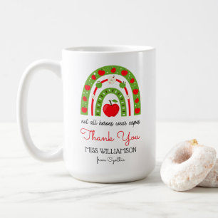 Watercolor Rainbow Teacher Thank You Gift 15 oz Coffee Mug