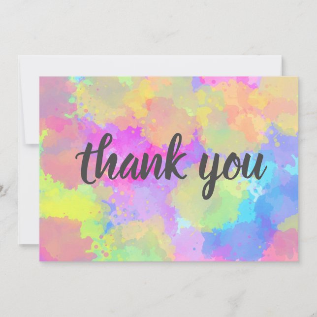 Watercolor Rainbow Thank You Card (Front)