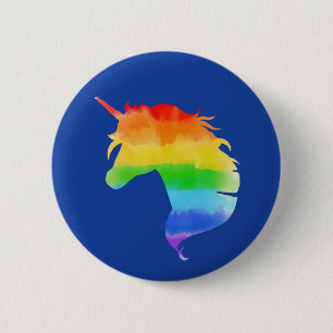 Watercolor Rainbow Unicorn 6 Cm Round Badge
