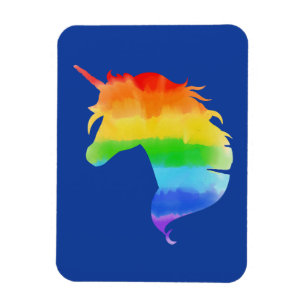 Watercolor Rainbow Unicorn Magnet