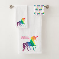 Watercolor Rainbow Unicorn Silhouette Personalised