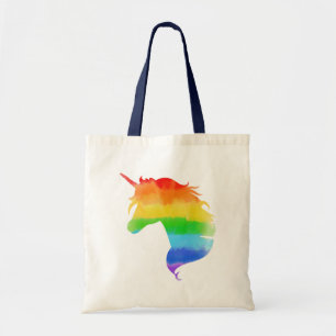 Watercolor Rainbow Unicorn Tote Bag