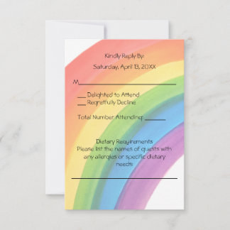 Watercolor Rainbow Wedding Response Card