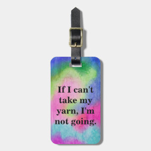 Watercolor Rainbow Yarn Joke Luggage Tag