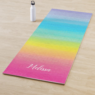 Watercolor Rainbow Yoga Mat