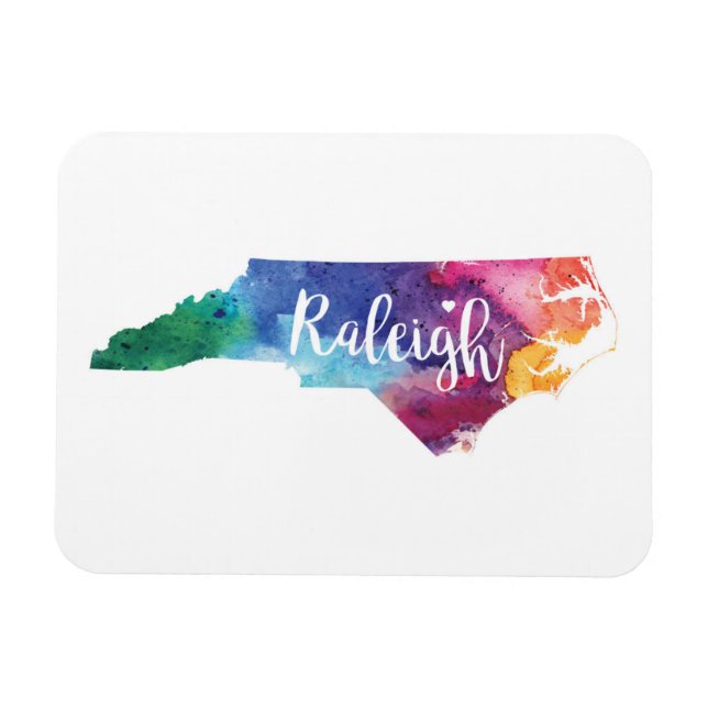 Watercolor Raleigh, North Carolina Magnet (Horizontal)