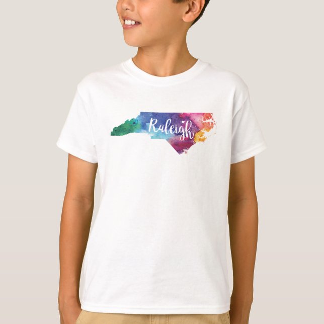 Watercolor Raleigh, North Carolina T-Shirt (Front)