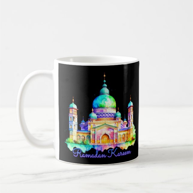 Watercolor Ramadan Mosque Coffee Mug (Left)