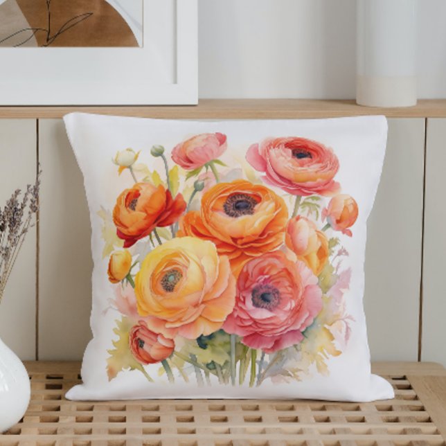 Watercolor Ranunculus Rhapsody Cushion (Creator Uploaded)