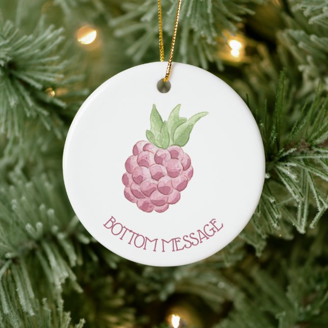 Watercolor Raspberry Ceramic Tree Decoration (Tree)