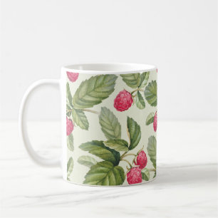 Watercolor Raspberry Seamless Pattern Design Coffee Mug