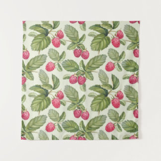 Watercolor Raspberry Seamless Pattern Design Tapestry