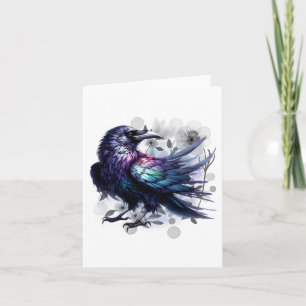 Watercolor Raven Blank Note Card
