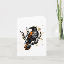 Watercolor Raven Blank