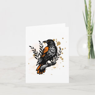 Watercolor Raven Blank Note Card