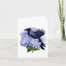 Watercolor Raven Blank