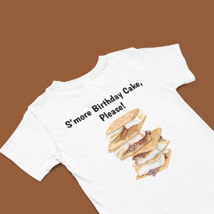 Watercolor Realistic S'mores 6th Birthday T-Shirt