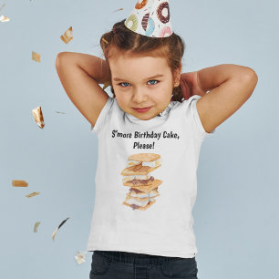 Watercolor Realistic S'mores Toddler's Birthday Baby T-Shirt