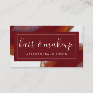 Watercolor Red Agate Geode Business Card