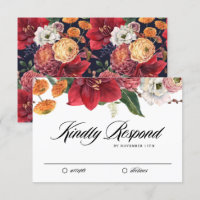 Watercolor Red Amaryllis Botanical Winter Wedding