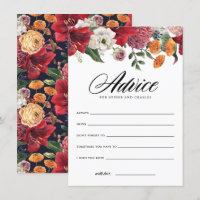 Watercolor Red Amaryllis Wedding Advice and Wishes