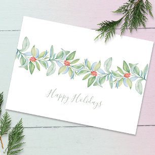 Watercolor Red and Green Stylish Christmas Card