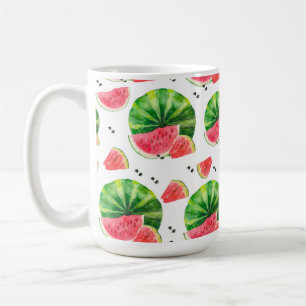 WATERCOLOR RED AND GREEN WATERMELON SLICES COFFEE MUG