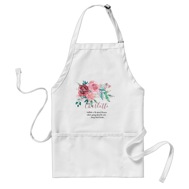 Watercolor Red and Pink Roses Spray Standard Apron (Front)