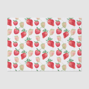 Watercolor Red and Pink Strawberries  Tissue Paper