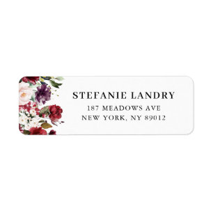 Watercolor Red and Purple Autumn Floral Garland