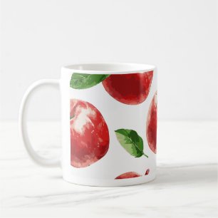 Watercolor Red Apple Pattern Coffee Mug   Fruit Ki