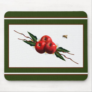 Watercolor Red Apples Mouse Mat