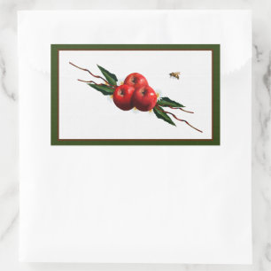 Watercolor Red Apples Rectangular Sticker