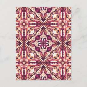 Watercolor Red Azulejo Spanish Tile Postcard