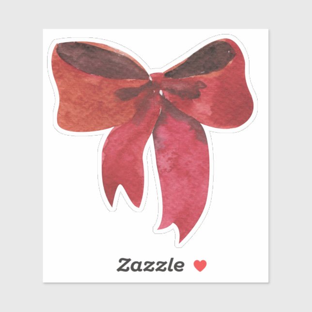 Watercolor red bow pretty holiday (Sheet)