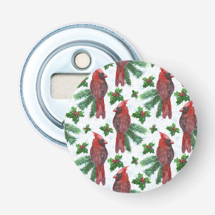 watercolor Red Cardinal Bird Bottle Opener