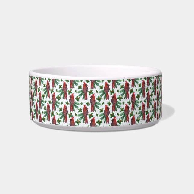 watercolor Red Cardinal Bird Bowl (Front)