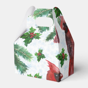 watercolor Red Cardinal Bird Favour Box