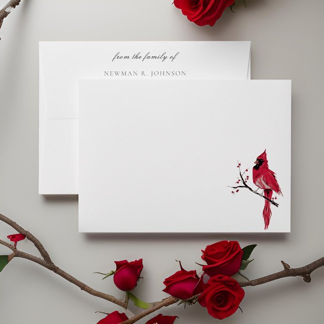 Watercolor Red Cardinal From the Family Of Funeral Envelope (Creator Uploaded)