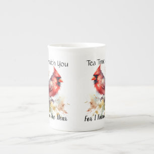 Watercolor Red Cardinal Personalise Bone China Mug