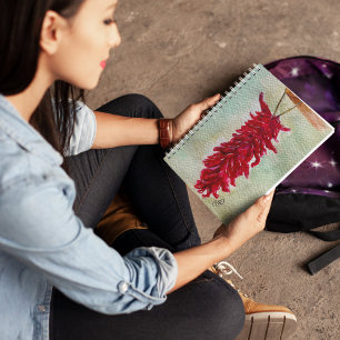 Watercolor Red Chile Ristra New Mexico Notebook