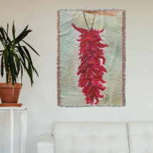 Watercolor Red Chile Ristra New Mexico