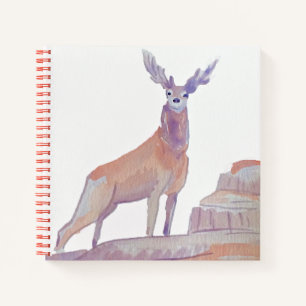 Watercolor Red Deer Notebook